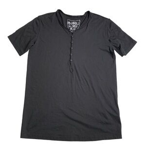 RAER size S v-neck short sleeve Henley tee shirt in black